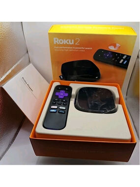 Roku 2 Model 4210X Media Player In Box With Remote, Adapter, Instructions Etc.